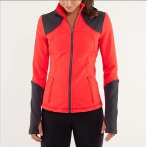 Red and black zip up